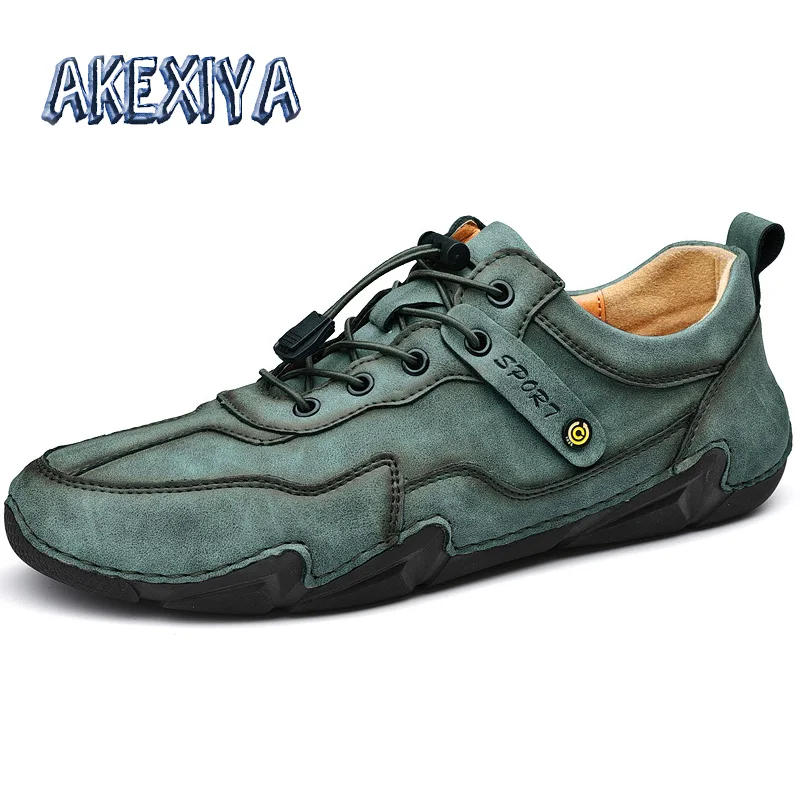 

Brand Summer Men's Casual Shoes Handmade Genuine Leather Mens Loafers Classic Denim Moccasins Outdoor Non-slip Men's Sneakers