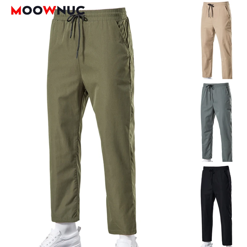 

Fashion Pants Male Men's Casual Trousers Thin 2021 Full-Length Streetwear Men's Clothes Spring Summer Fit 5XL Straight MOOWNUC