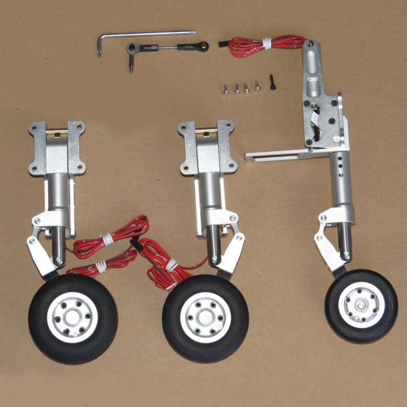 1Set 12~17kg Metal Landing Gear With Wheel Brake Retracting Set For Retractable RC Airplane Model Hobby Plane Part | Игрушки и хобби