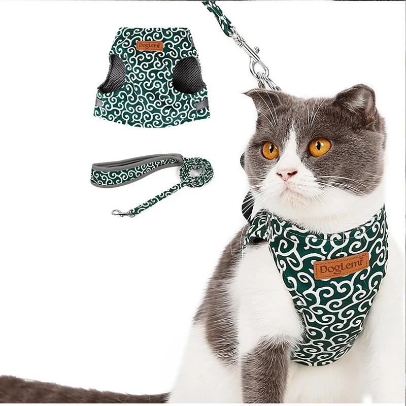 Спасательная кошачья шлейка с поводком регулируемые прогулочные куртки для