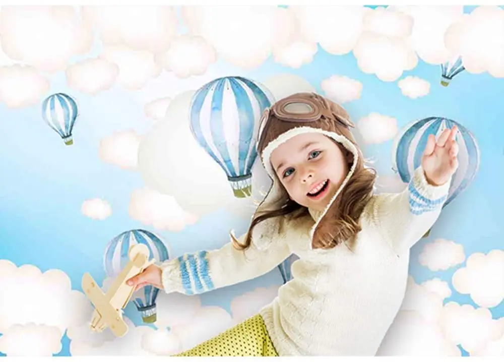 Детский праздничный фон Hot Air для фотосессий-воздушный шар с изображением