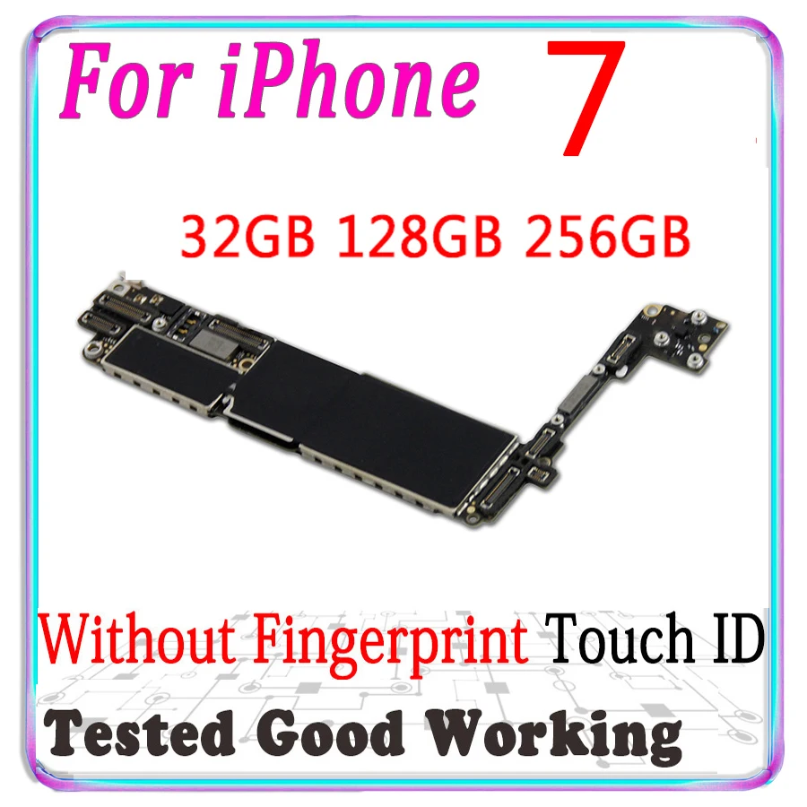 ICloud разблокированный для iPhone 7 материнская плата с Touch ID отпечаток пальца 32 Гб 128
