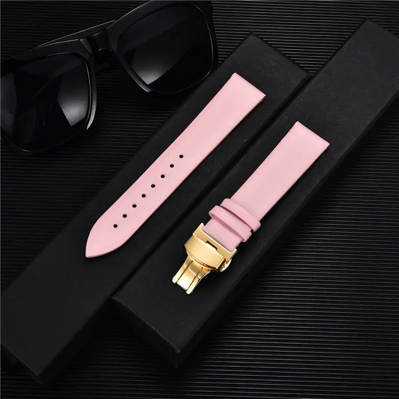 Ремешок из натуральной кожи для наручных часов мягкий тонкий браслет с