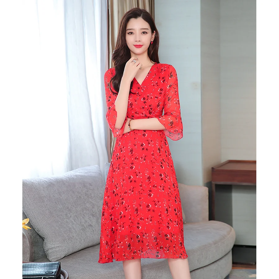 2021 размера плюс пляжный отдых миди платья в винтажном стиле Сезон лето с принтом