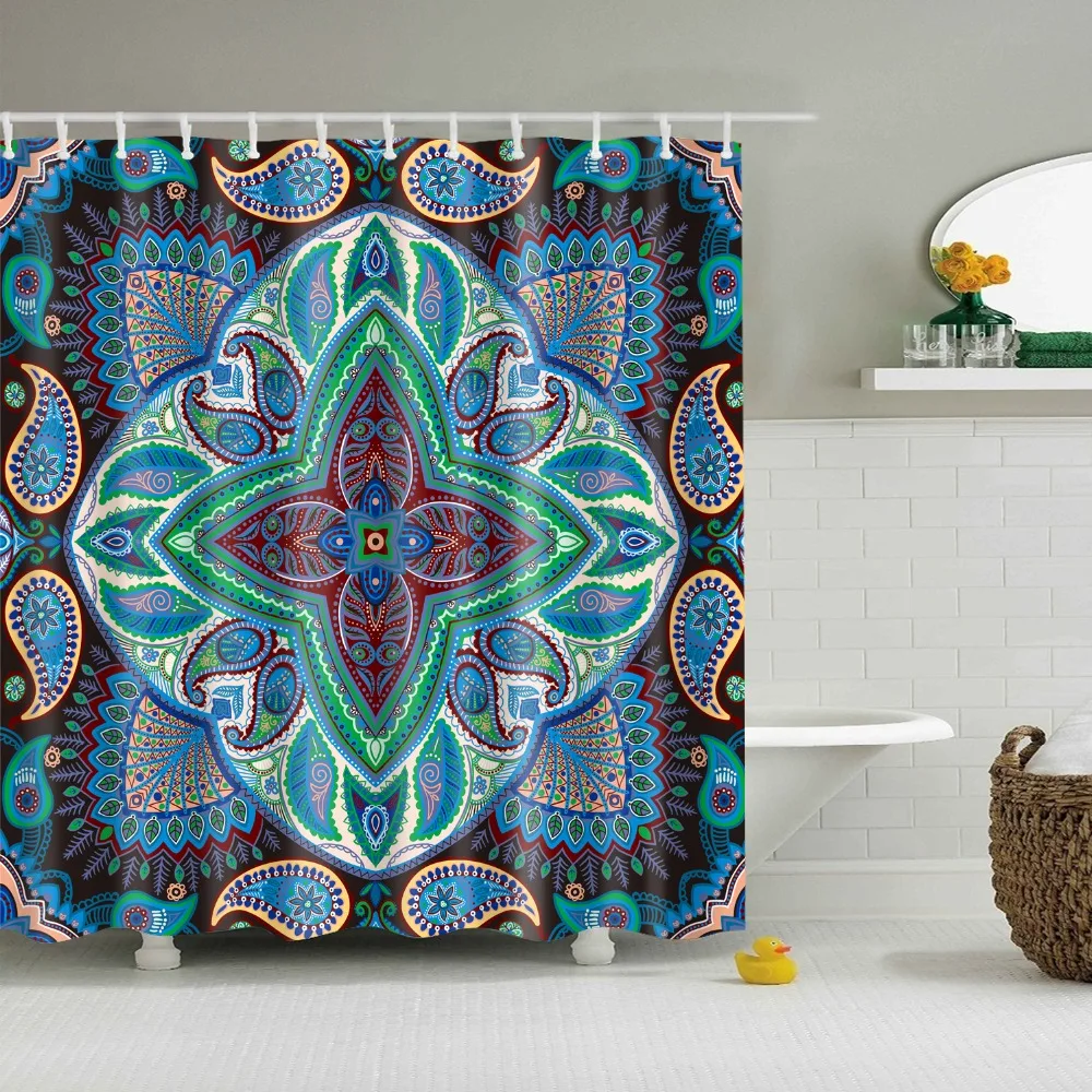 

Painting Geometric 180x180cm Shower Curtains Waterproof Polyester Bathroom Curtain With Hooks