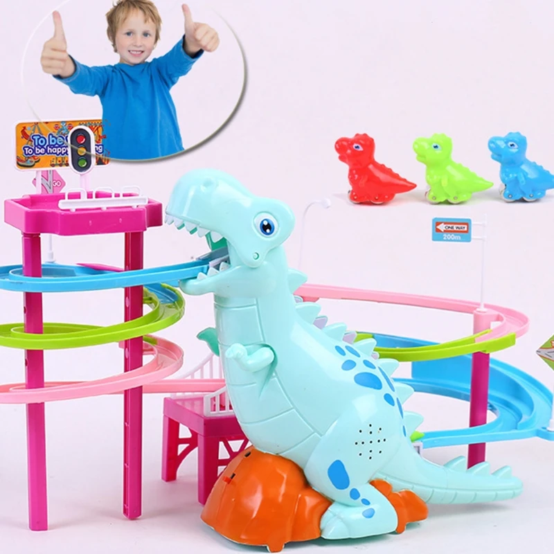

Musical Dinosaur LED Race Toy Adventure Puzzle Toy Birthday Gift Christmas Gifts For Kids