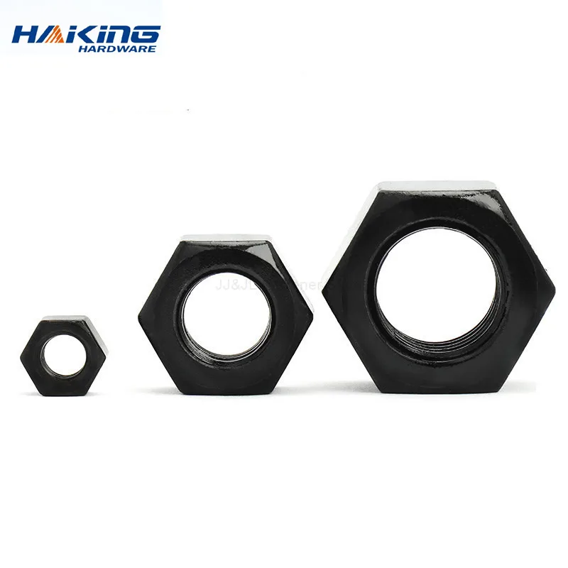Hexagon Black Grade 8.8 Oxide Carbon Steel Nuts DIN934 M2 M2.5 M3 M4 M5 M6 M8 M10 M12 M14 M16 M18 M20 M22 M24 Metric Hex Nut