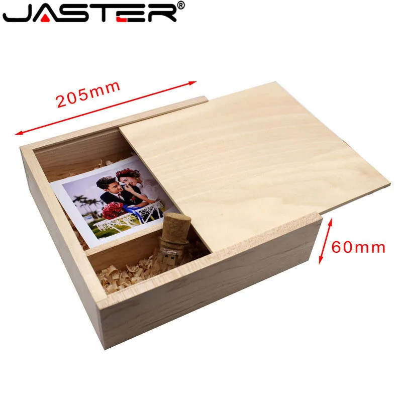 

JASTER 205*205*60mm Photo Album Wooden USB + Box usb flash drive Memory stick Pendrive 8GB 16GB custom LOGO Photography Wedding