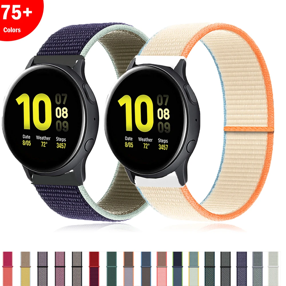 

20/22mm band For Samsung Galaxy Watch 4 classic 46mm/42mm active 2 40/44mm Gear S3 Nylon Bracelet Huawei watch GT 2-2e-pro strap