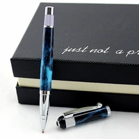 high quality luxury blue marble metal ballpoint pen 0 5mm nib ball pens for school office supplies