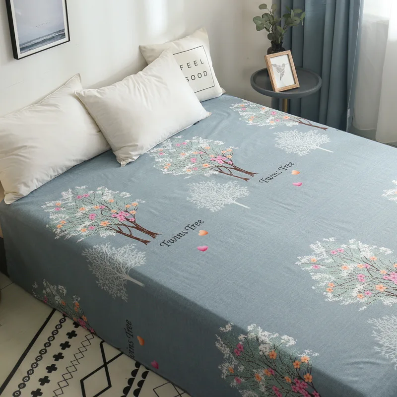 Простыня из полиэстера/хлопка с принтом Twins Tree простыни в простом стиле для