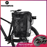 rockbros waterproof bike bag 27l travel cycling bag basket bicycle rear rack tail seat trunk bags pannier mtb bike accessories