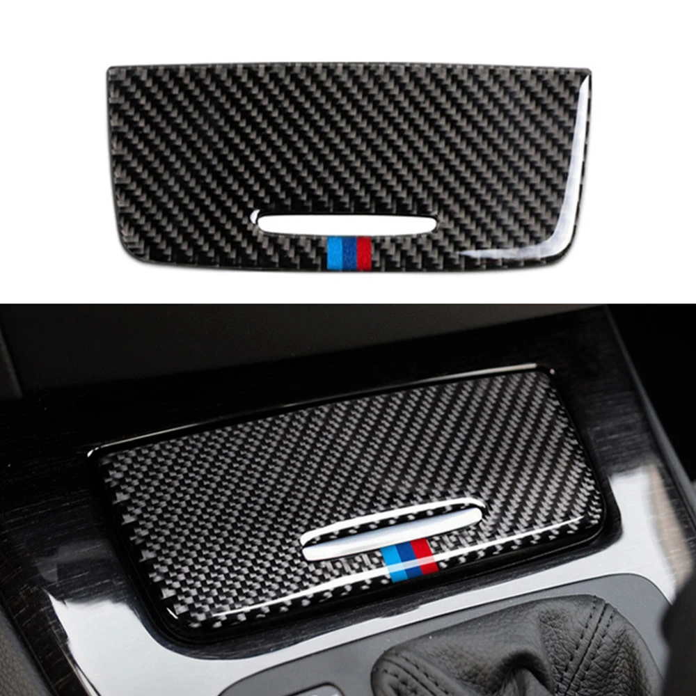 

Carbon Fiber Car Interior Storage Box Panel Cover Decoration Stickers Auto Accessories for BMW E90 E92 E93 3 Series 2005-2012