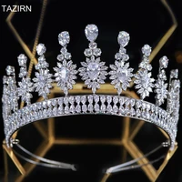 luxury princess crowns hair tiaras full zircon hair jewelry for wedding quinceanera prom party women bridal accessories