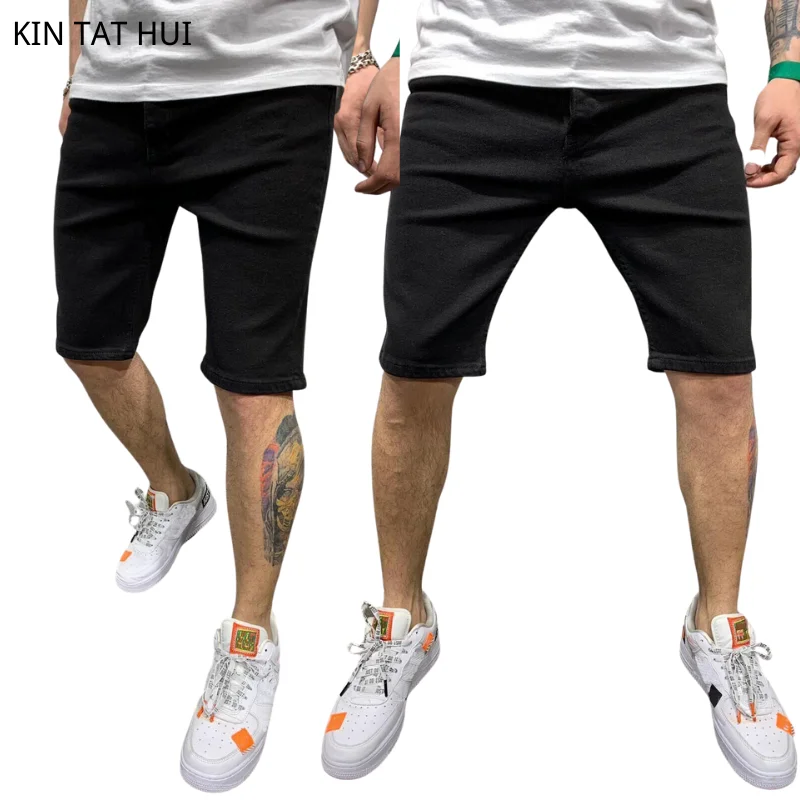 

New Men Ripped Short Jeans Brand Clothing Bermuda Cotton Shorts Breathable Denim Shorts Male Destroyed Skinny Hole Short Jeans