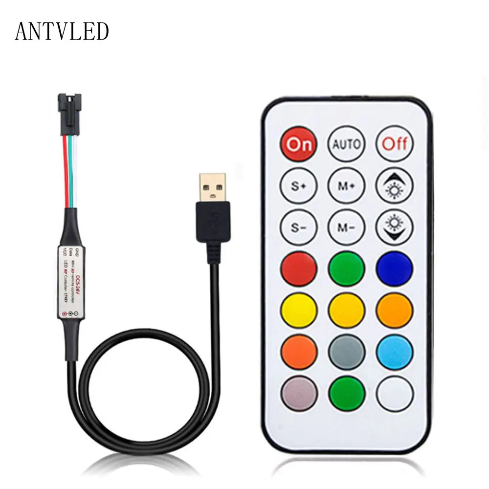 USB/DC мини 3 ключа RF 14/17/21 ключи светодиодные ленты пульт дистанционного управления