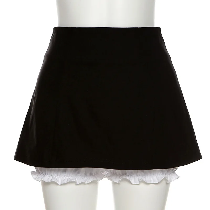 Женская мини-юбка трапециевидной формы Goth Dark готическая Черная облегающая юбка в