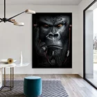 Картина на холсте с животными, Горилла, обезьяна, настенные художественные принты, Декор для дома и офиса, картина, черно-белый постер для украшения комнаты