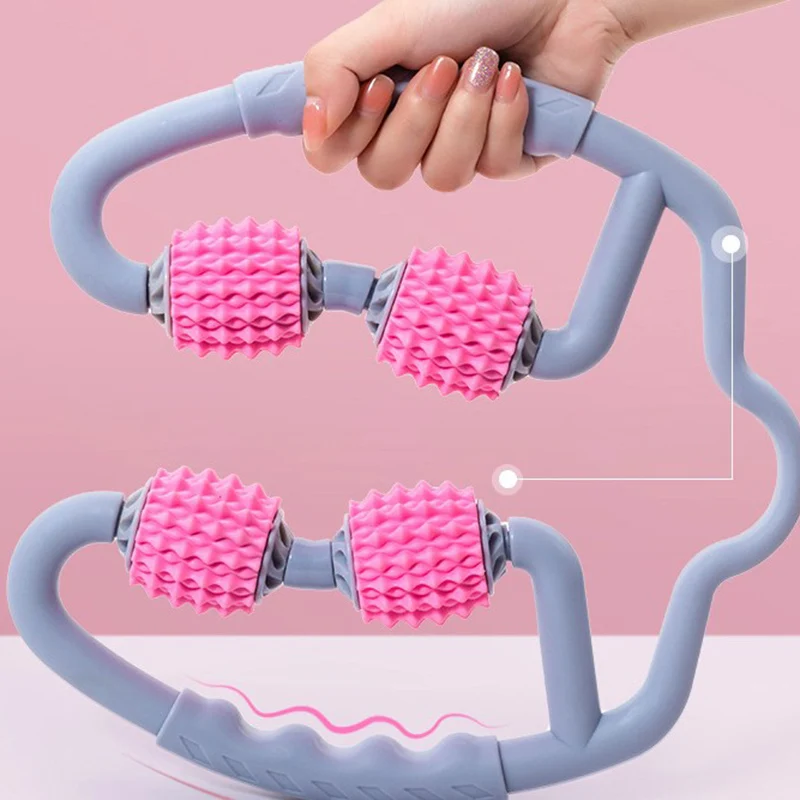 

1pc Fitness 5 Wheels Foam Shaft Ring Leg Clamp Massager Eliminate Muscle