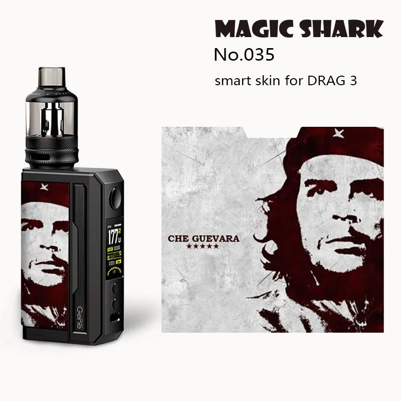 Матовая стерео Наклейка для Voopoo Drag 3 с изображением волшебной акулы милого