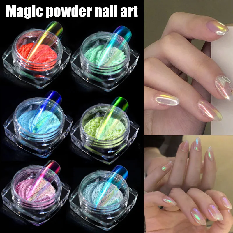 Aurora Powder Nail Glitter Manicure Pigment Mermaid Chrome Mirror ZG88 |