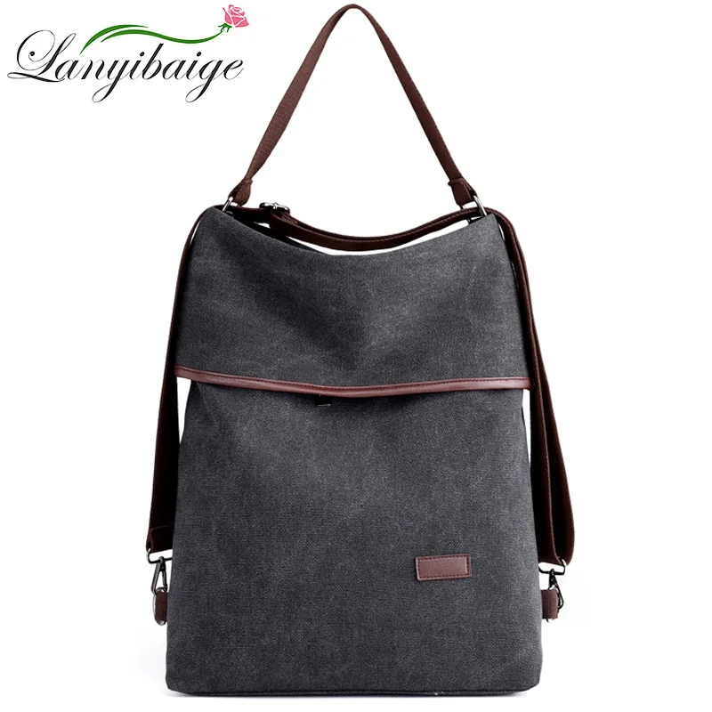 

2021 New Multifunction Big Women's Backpack Retro High Quality Canvas School Rucksack Female Shoulder Bags Anti-theft Backpacks