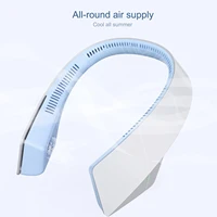 cooling fan mini hanging neck air fan portable leafless silent rechargeable cooler for travel 2021 new free air conditioner