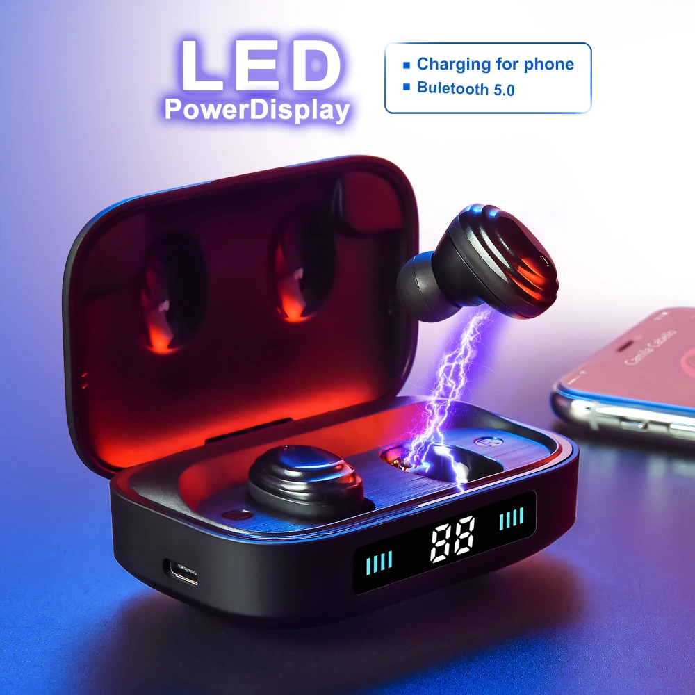 Спортивные водонепроницаемые Bluetooth 5 0 беспроводные наушники TWS с микрофоном