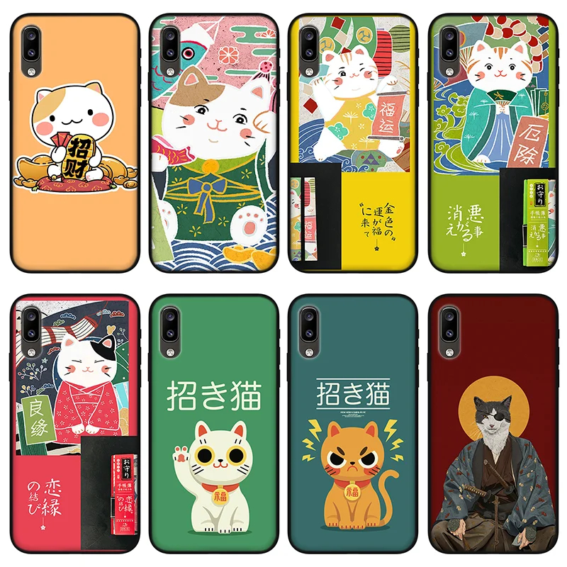 

Japanese cat phone case Xiaomi mi 9 lite redmi K30 K40 7A 8A 9A 9C Silicone case for Redmi Note 9s 8T 7 8 9 5 Pro