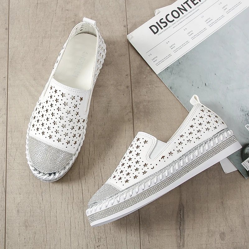 

Keloch/женская летняя обувь; Цвет белый, Sneakres платформе 2020 новые женские роскошные стразы плоские кроссовки белого цвета обувь из натуральной ...