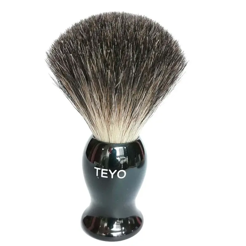 TEYO Black Badger Hair Shaving Brush of Resin Handle Perfect for Wet Shave Beard Brush