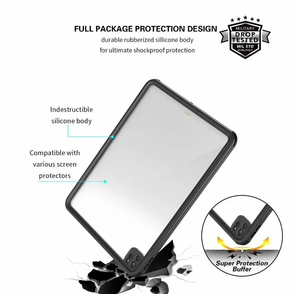 Чехол Redpepper Series Ip68 Водонепроницаемый для Ipad 2020 12 9 подводный ударопрочный чехол