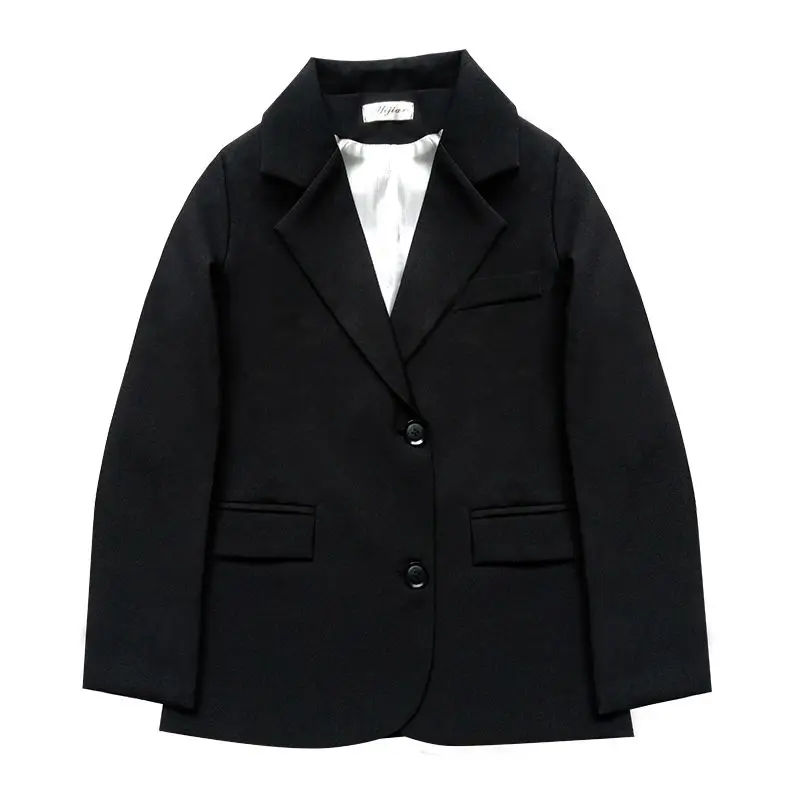 

Women Blazers Solid Single Breasted Notched Pockets Autumn Office Lady Fit Korean Style Fashion Simple Elegant Business Outwear
