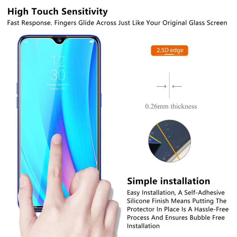 2 шт. защита для экрана Oppo Realme X2 стекло Твердость Закаленное телефона XT