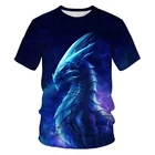 Летние мужские и женские футболки, 3D синие женские топы для пар для мужчин и женщин, повседневные футболки в стиле Харадзюку