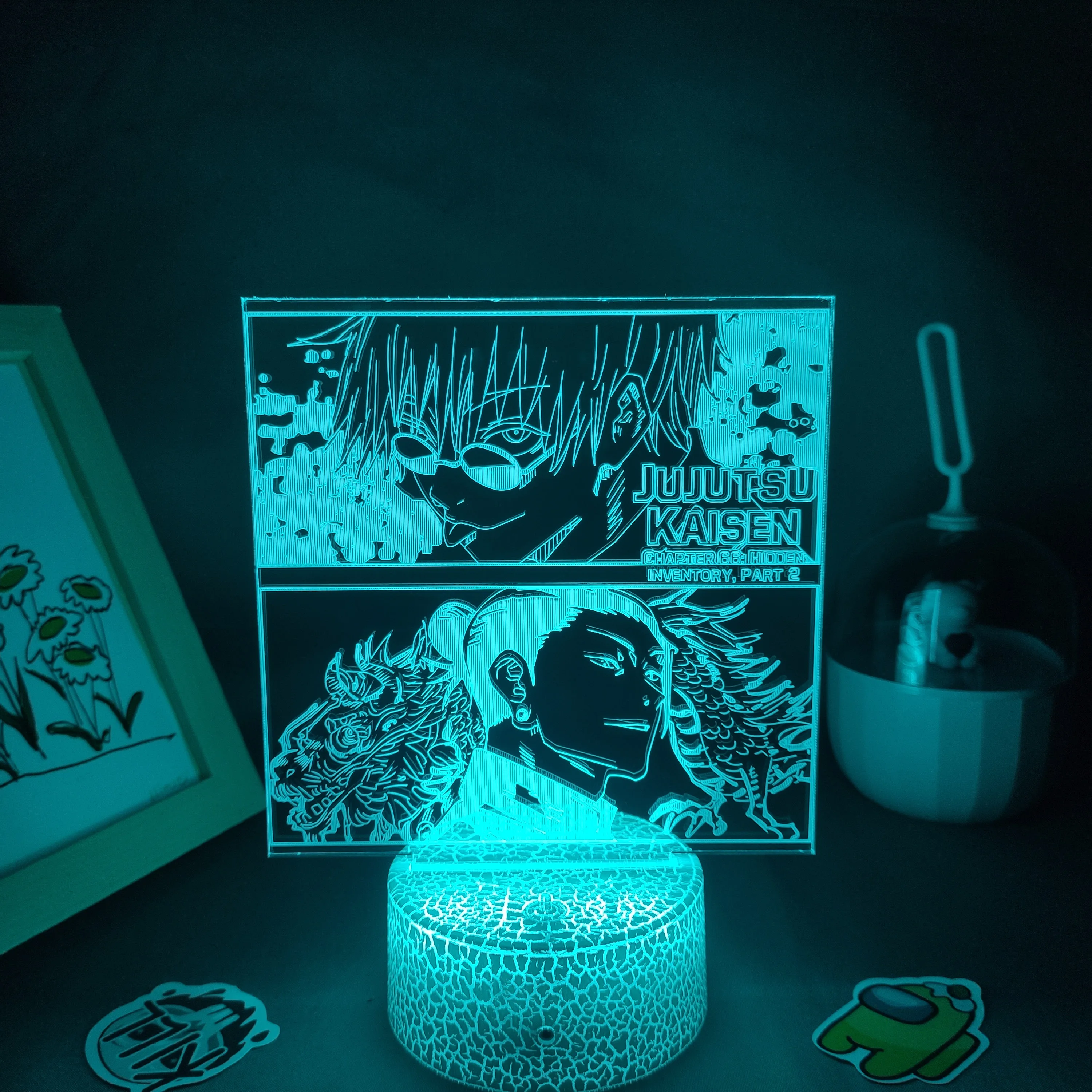 Манга цифры Gojo Satoru Jujutsu кайсен аниме 3D светодиодный Батарея лавовые лампы RGB Neon