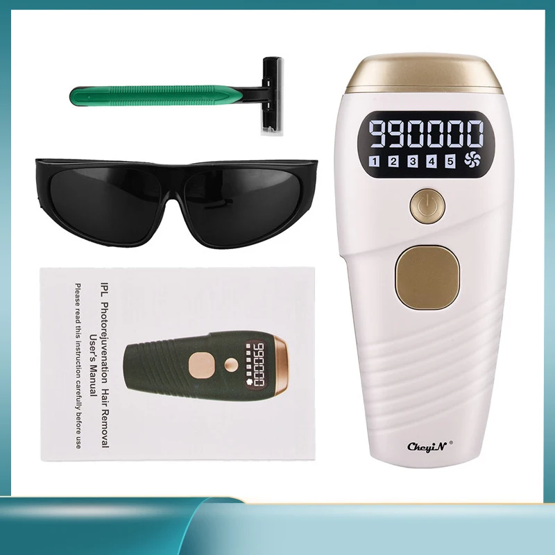 

990000 Flash IPL Laser Hair Removal Machine Quartz Lamp Photon Permanent Device 5 Levels Auto Facial Body Hair Trimmer Epilator