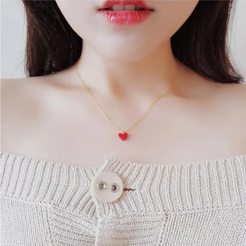 2020 Горячая продажа девушка Сердце Красный кулон ожерелье для женщин ювелирные
