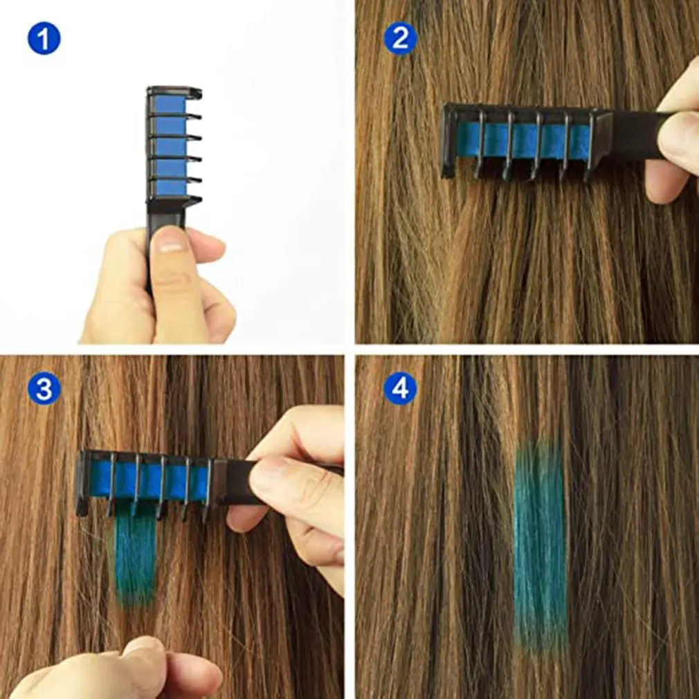 

Disposable Hair Comb Multicolor Dye Sticks Optional Dye Hair Chalk Colorant Comb Hair Styling Dye Comb