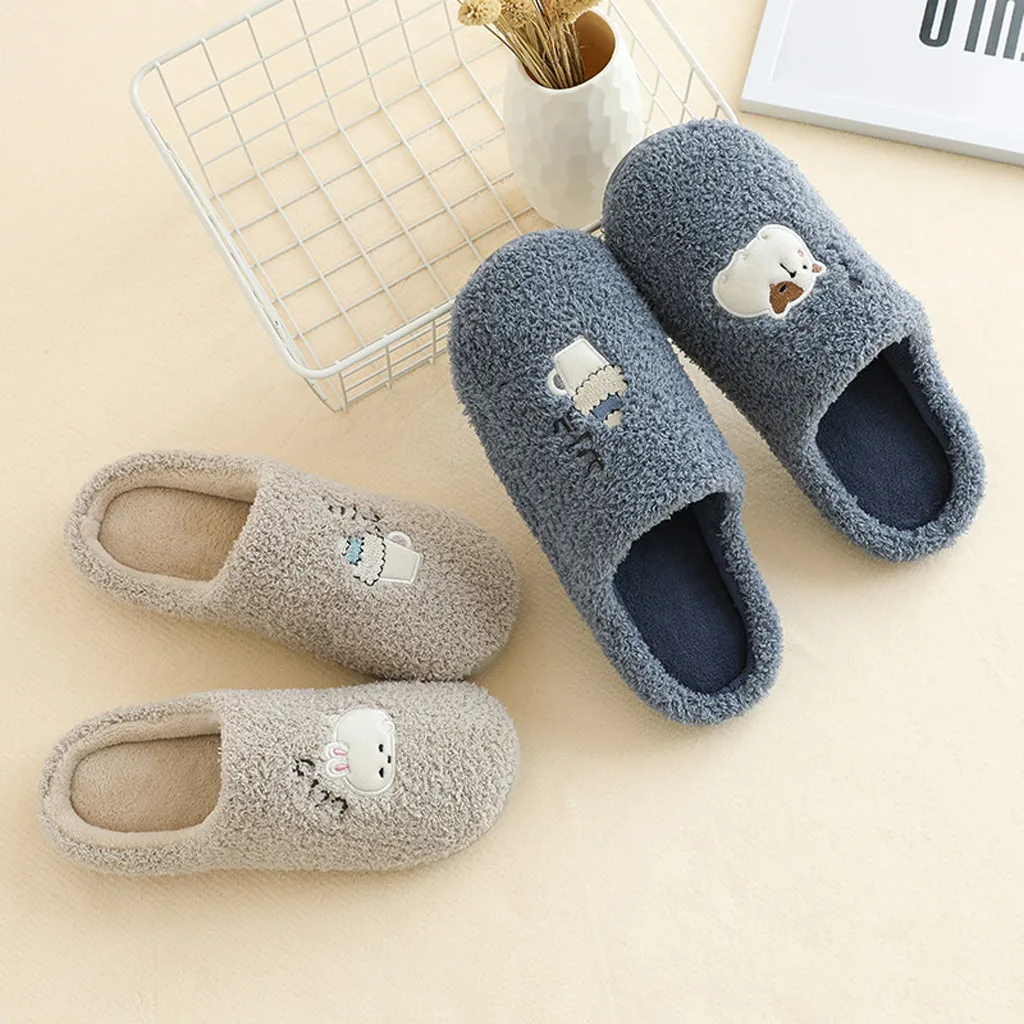 Зимние теплые домашние тапочки унисекс Нескользящие из овечьей шерсти Мужская