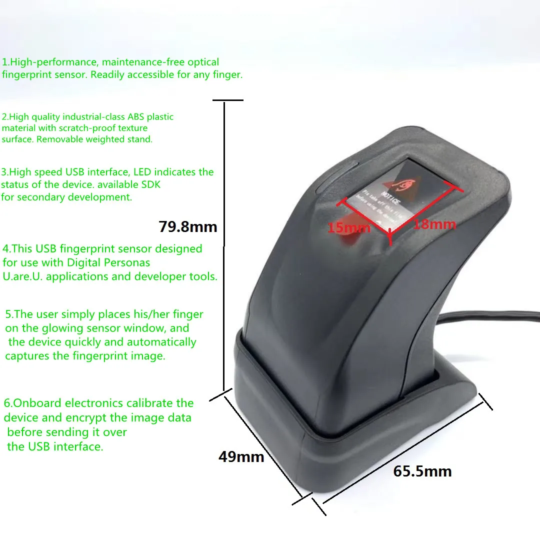 QBYetco ZK4500 USB Fingerprint Reader Scanner Sensor Collecting for Computer PC Home Office finger reader |