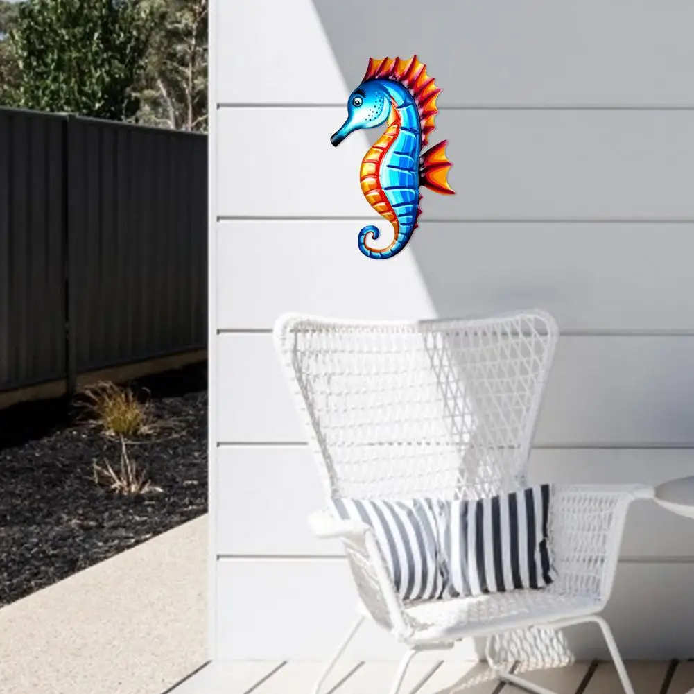 

Outdoor Garden Living Room Hallway Wall Decoration Metal Seahorse Wall Art Outdoor Garden Room Hanging Decoration