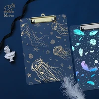 laser hot stamping starry sky document file folder a4 board clip kawaii stationery plastic writing hard board school supplies