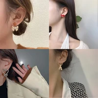 yaologe wholesale bowknot earrings 2021 trend geometric elegant alloy earrings for women party gift fashion jewelry oorbellen