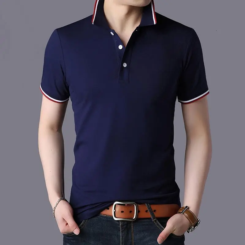 2019 Zomer Mannen Polo рубашка деловая Повседневная 95% kaatoen брендовая Новая мужская поло Korte