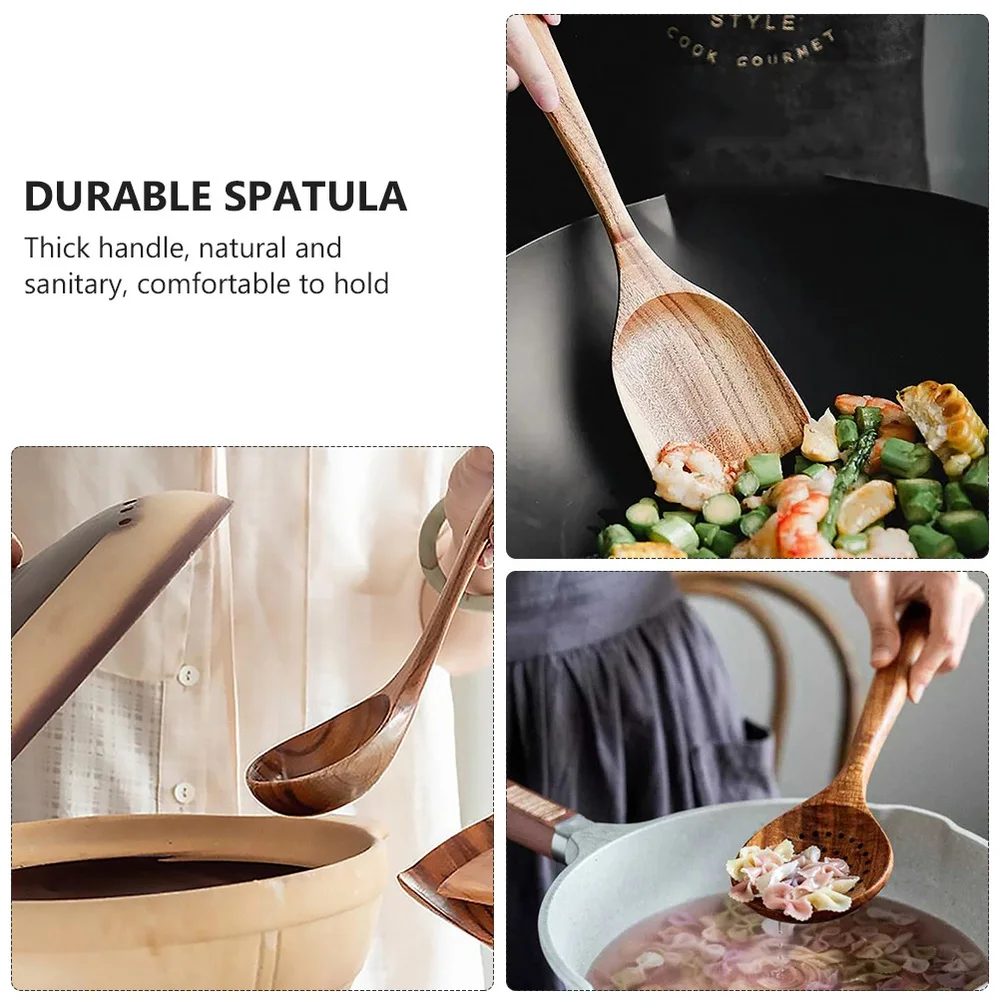 

1 Set of Kitchenware Slotted Scoop Stir-frying Spatula with Bucket (Coffee)