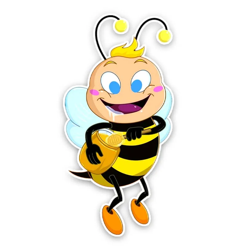 Забавная Автомобильная наклейка Aliauto пчелы съедают вкусный мед Мультяшные