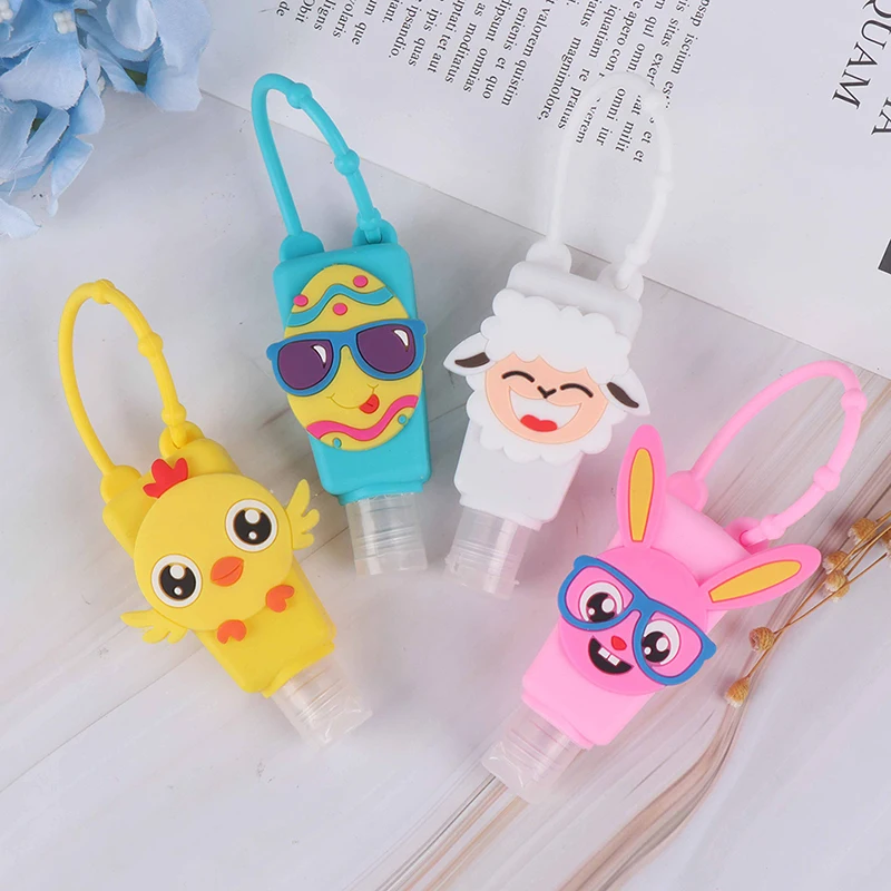 

Silicone Cute Cartoon Mini Hand Sanitizer Disposable No Clean Detachable Cover Travel Portable Safe Gel Bottles Hand Soap bottle