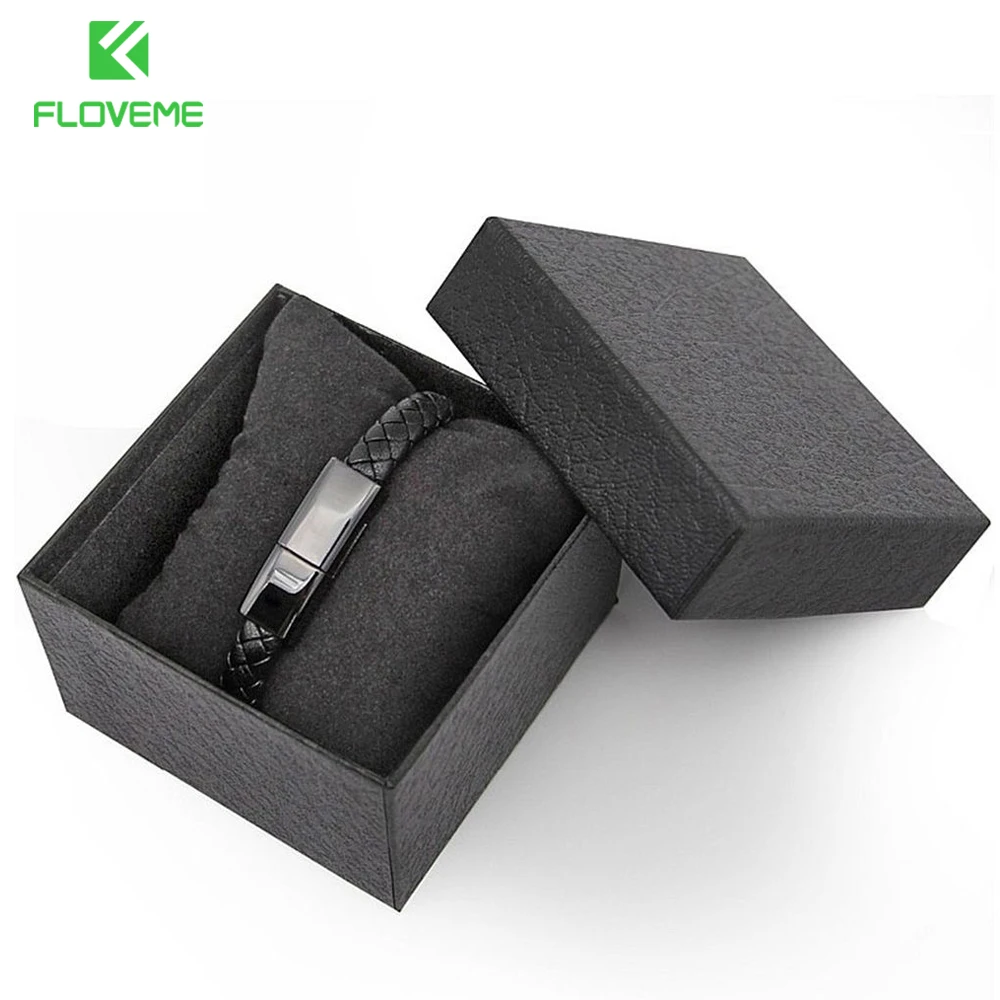 FLOVEME USB кабель Портативный кожаный браслет для зарядного устройства iPhone 12 11 XR Android