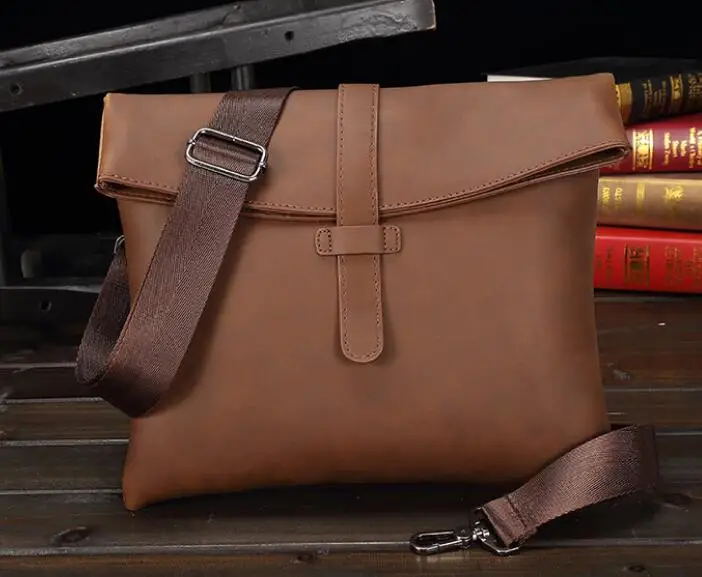 Мужская сумка через плечо из мягкой кожи в стиле ретро |